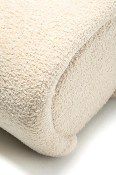 Karl Springer Pair of Custom Post Modern Karl Springer Style Ottomans in Ivory White Boucl 