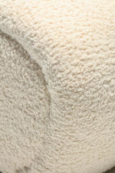 Karl Springer Pair of Custom Post Modern Karl Springer Style Ottomans in Ivory White Boucl 