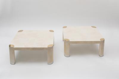 Karl Springer Pair of Goatskin Occasional Tables