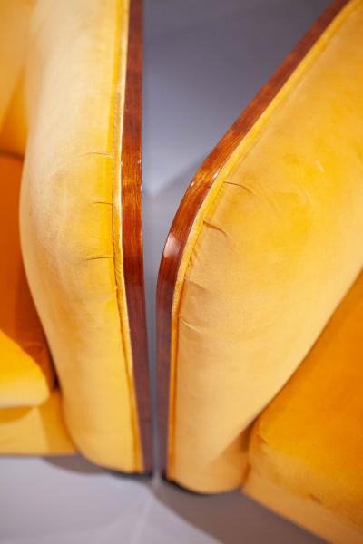 Karl Springer Pair of Karl Springer Mahogany Club Chairs