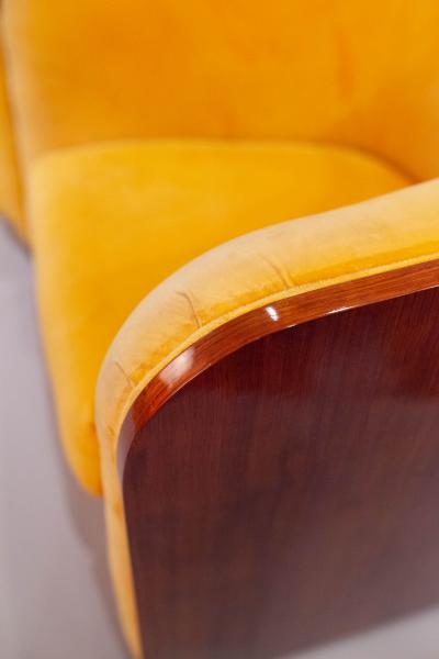 Karl Springer Pair of Karl Springer Mahogany Club Chairs