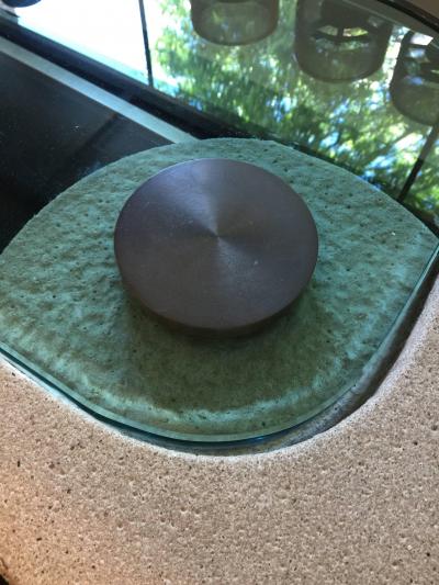 Karl Springer Pair of Karl Springer Sculpture Side Tables in Sandstone