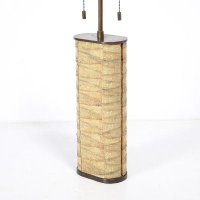 Karl Springer Pair of Mid Century Tessellated Lizard Bronze Table Lamps by Karl Springer