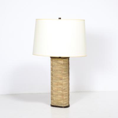 Karl Springer Pair of Mid Century Tessellated Lizard Bronze Table Lamps by Karl Springer