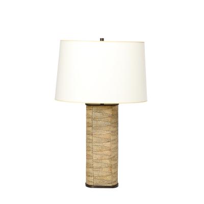 Karl Springer Pair of Mid Century Tessellated Lizard Bronze Table Lamps by Karl Springer