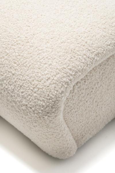 Karl Springer Pair of Post Modern Karl Springer Style Ottomans in Ivory White Boucl 