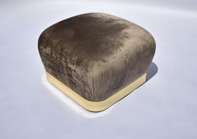 Karl Springer Pair of Souffl Ottomans by Karl Springer