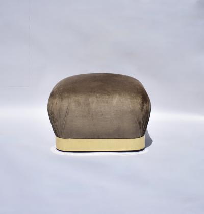 Karl Springer Pair of Souffl Ottomans by Karl Springer