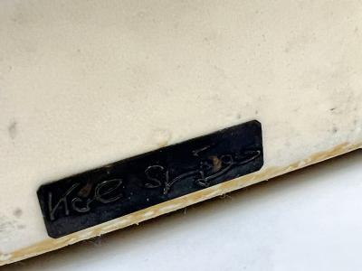 Karl Springer Patinated Karl Springer JMF Goatskin Console Table Signed 1970s