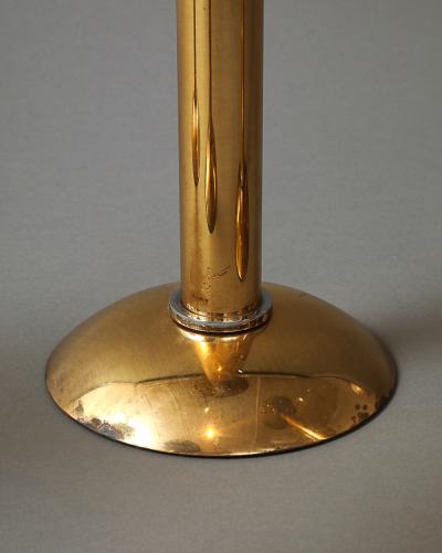 Karl Springer Polished Brass Candlesticks