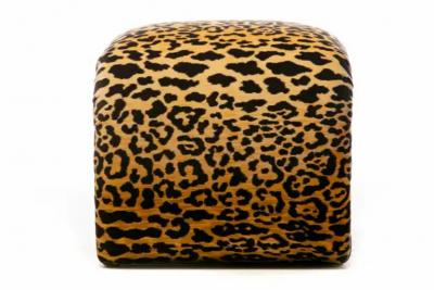 Karl Springer Post Modern Waterfall Bench Newly Upholstered in Leopard Velvet c 1980s