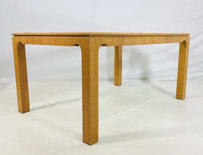 Karl Springer Raffia Embossed Dining Table in the Style of Karl Springer USA 1970s