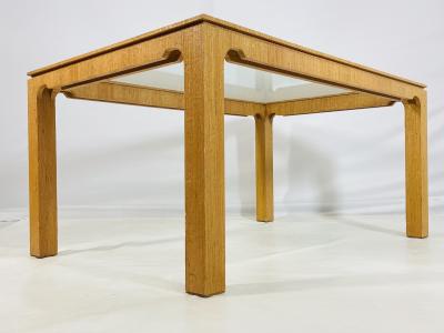 Karl Springer Raffia Embossed Dining Table in the Style of Karl Springer USA 1970s