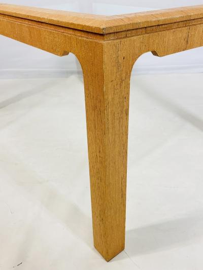 Karl Springer Raffia Embossed Dining Table in the Style of Karl Springer USA 1970s