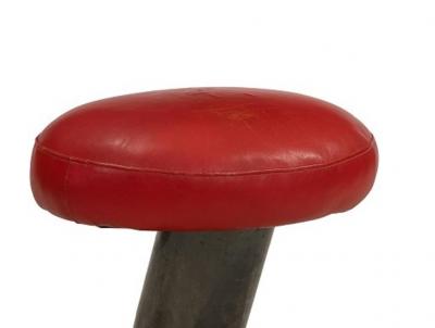 Karl Springer Rare Karl Springer Leather and Metal Stool