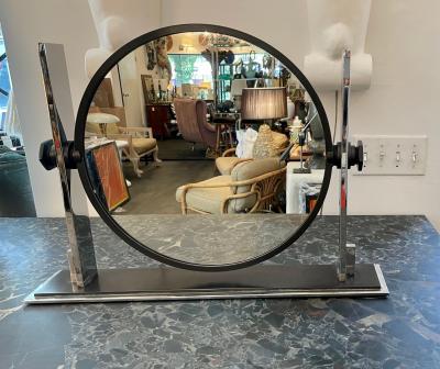 Karl Springer Rare Large Karl Springer Bronzed Dressing Table Vanity Mirror