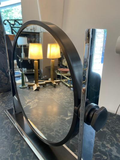 Karl Springer Rare Large Karl Springer Bronzed Dressing Table Vanity Mirror