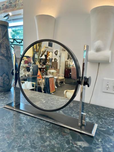 Karl Springer Rare Large Karl Springer Bronzed Dressing Table Vanity Mirror