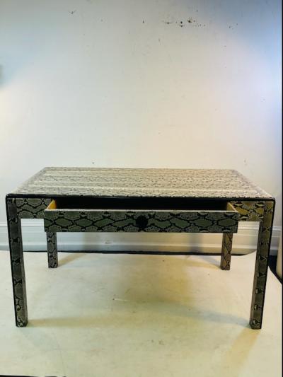 Karl Springer STUNNING MODERN PYTHON AND BLACK LACQUER DESK IN THE MANNER OF KARL SPRINGER