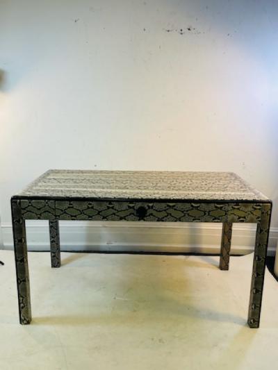 Karl Springer STUNNING MODERN PYTHON AND BLACK LACQUER DESK IN THE MANNER OF KARL SPRINGER