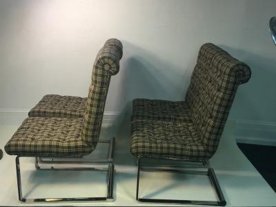 Karl Springer SUITE OF FOUR CHROMED BRONZE DINING CHAIRS ATTRIBUTED TO KARL SPRINGER