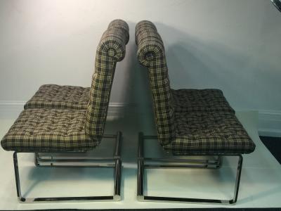 Karl Springer SUITE OF FOUR CHROMED BRONZE DINING CHAIRS ATTRIBUTED TO KARL SPRINGER