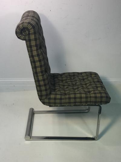 Karl Springer SUITE OF FOUR CHROMED BRONZE DINING CHAIRS ATTRIBUTED TO KARL SPRINGER