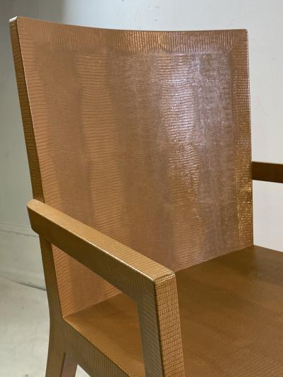 Karl Springer SUITE OF FOUR KARL SPRINGER JMK DINING CHAIRS