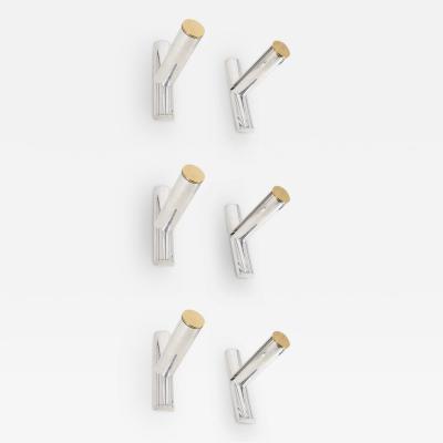 Karl Springer Set of 3 Wall Shelfs in Polished Aluminum Brass attb to Karl Springer