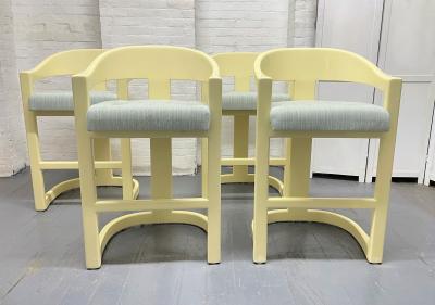 Karl Springer Set of 4 Karl Springer Onassis Bar Stools