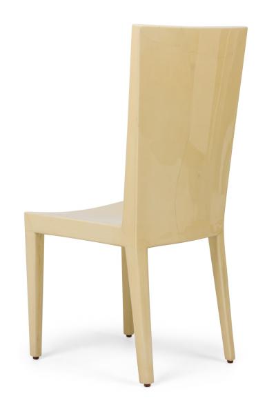 Karl Springer Set of 8 Karl Springer Modern Lacquered Beige Parchment Side Dining Chairs