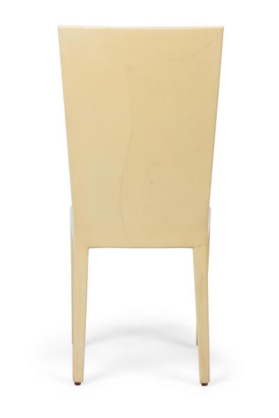 Karl Springer Set of 8 Karl Springer Modern Lacquered Beige Parchment Side Dining Chairs