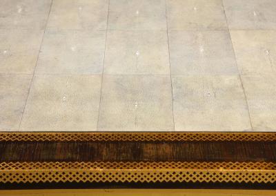 Karl Springer Shagreen and Gilt Stenciled Dining Table