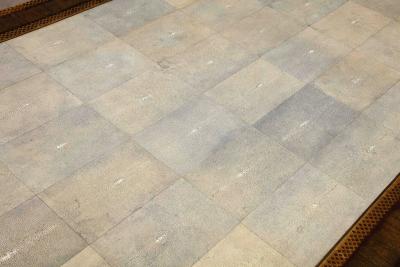 Karl Springer Shagreen and Gilt Stenciled Dining Table