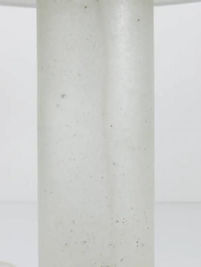 Karl Springer Signed Karl Springer Table Lamp with a Sandblasted Glass Base 1970s