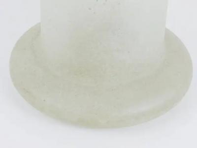 Karl Springer Signed Karl Springer Table Lamp with a Sandblasted Glass Base 1970s