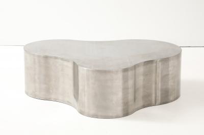 Karl Springer Stainless Steel Freeform Coffee Table in The Style of Karl Springer 