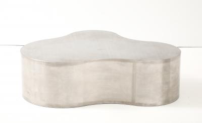 Karl Springer Stainless Steel Freeform Coffee Table in The Style of Karl Springer 