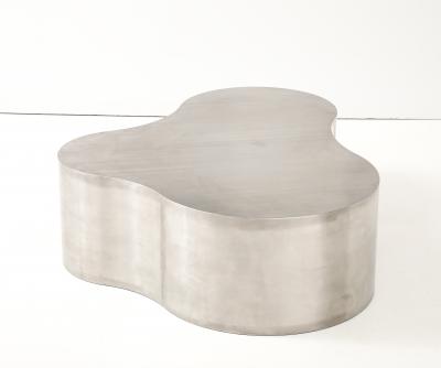Karl Springer Stainless Steel Freeform Coffee Table in The Style of Karl Springer 