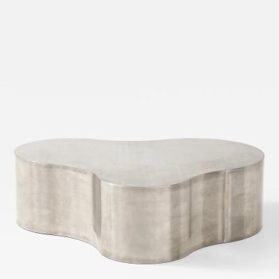 Karl Springer Stainless Steel Freeform Coffee Table in The Style of Karl Springer 