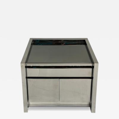 Karl Springer Stainless Steel Nightstand End Table 1980