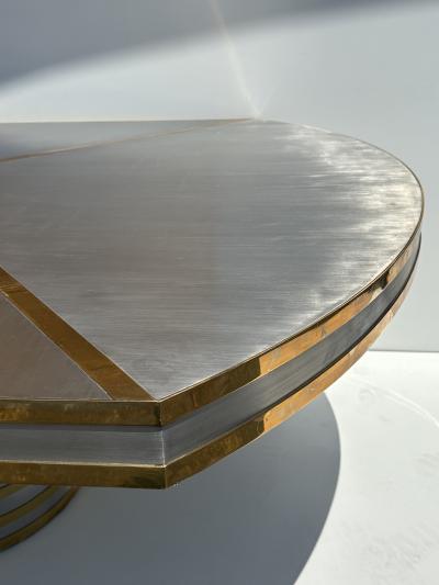 Karl Springer Steel and Brass Dining Table