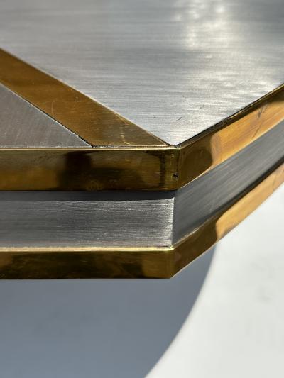 Karl Springer Steel and Brass Dining Table