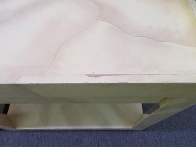 Karl Springer Stunning Pair of Karl Springer Style Faux Goatskin End Table Nightstands