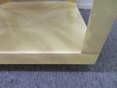 Karl Springer Stunning Pair of Karl Springer Style Faux Goatskin End Table Nightstands