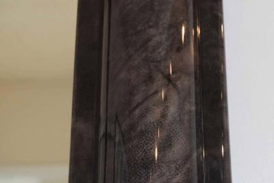 Karl Springer Style Goatskin Wall Mount Console and Mirror