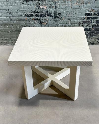 Karl Springer Style Grasscloth Dining Table 1970