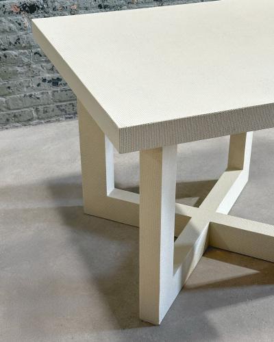 Karl Springer Style Grasscloth Dining Table 1970
