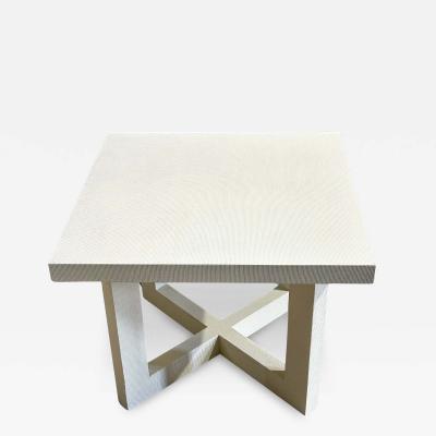 Karl Springer Style Grasscloth Dining Table 1970