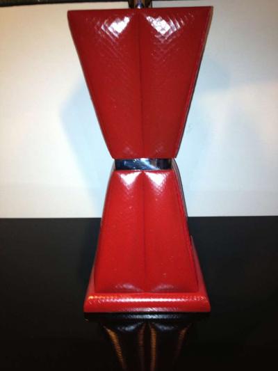 Karl Springer Style Red Python Lamp
